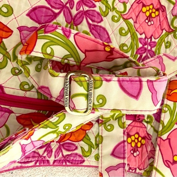 Vera Bradley Retired Lilli Bell 2013 Pink Floral Cross Body Shoulder Bag - Picture 6 of 10